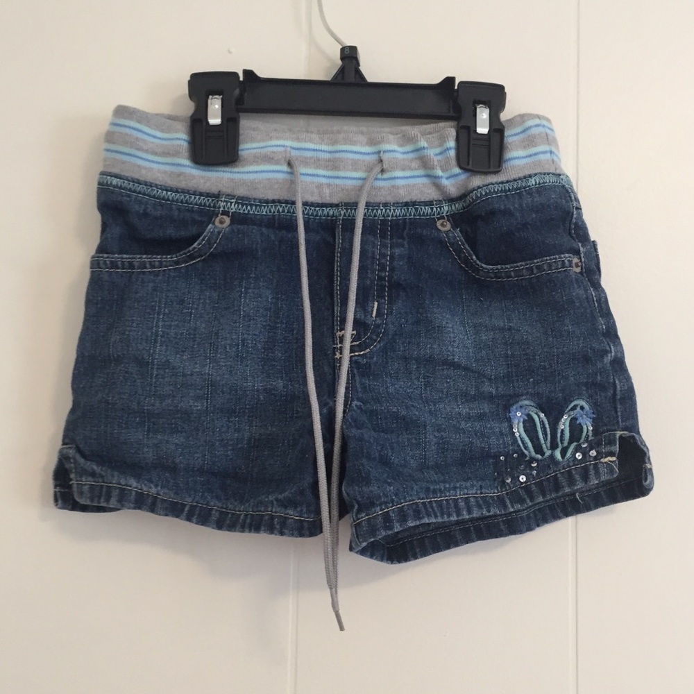 Blue High-Waisted Jean Shorts for Girls 9-10